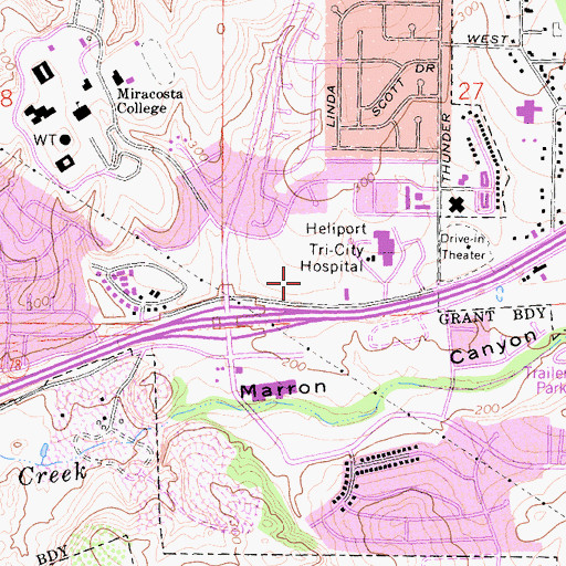 Topographic Map of Sharp Mission Park Medical Group, CA