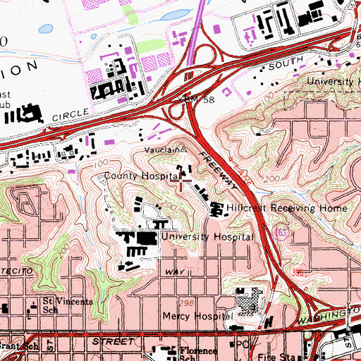 Topographic Map of San Diego Hospice, CA