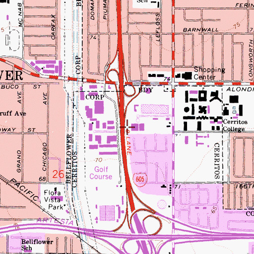Topographic Map of College Hospital, CA