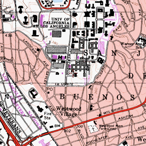 Topographic Map of University of California Los Angeles Medical Center, CA
