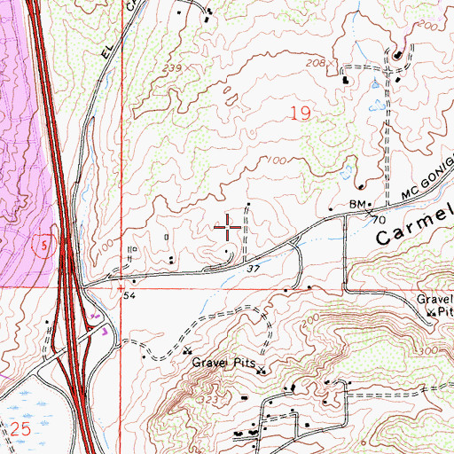 Topographic Map of Scripps Carmel Valley, CA