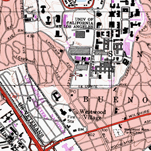 Topographic Map of Resnick Neuropsychiatric Hospital at University of California Los Angeles, CA