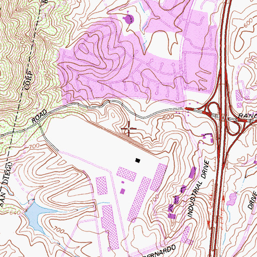 Topographic Map of Sharp Rees-Stealy Rancho Bernardo, CA