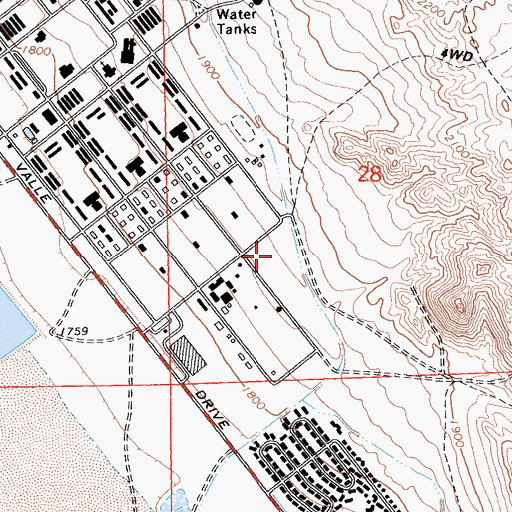 Topographic Map of Robert E Bush Naval Hospital, CA