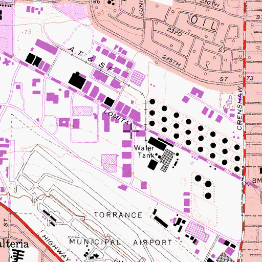 Topographic Map of Little Company of Mary Subacute Care Center South Bay, CA