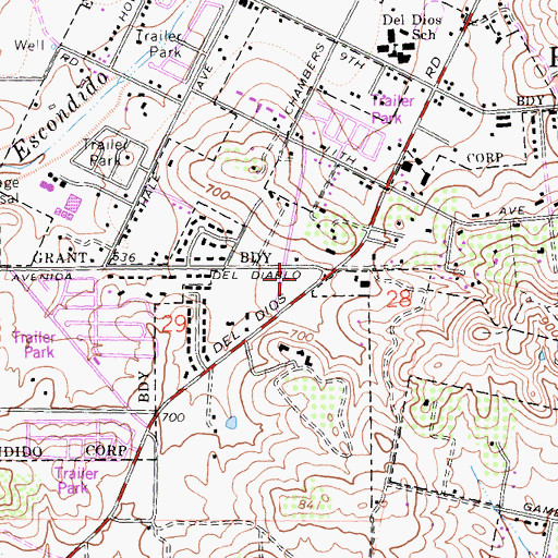 Topographic Map of Palomar Continuing Care Center, CA