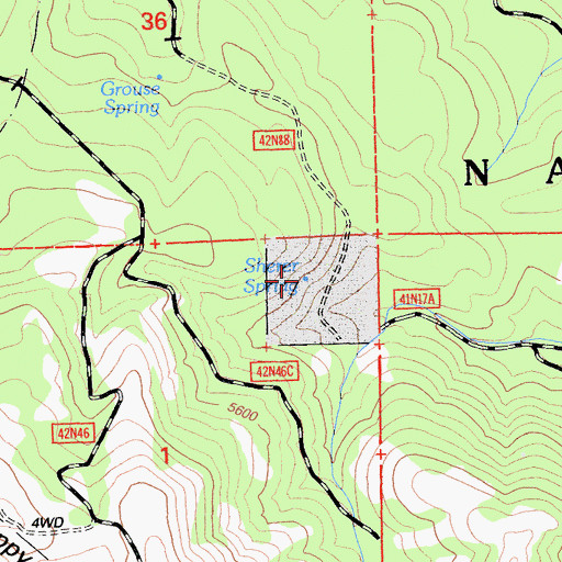 Topographic Map of Sherer Spring, CA
