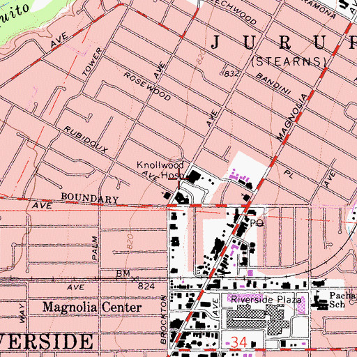 Topographic Map of Riverside Center for Behavioral Medicine, CA