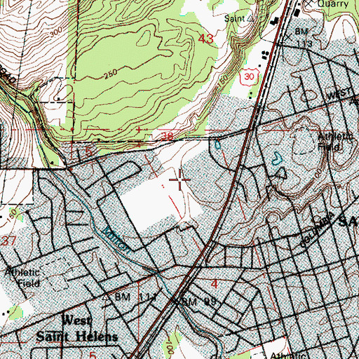 Topographic Map of Department of Motor Vehicles Saint Helens, OR