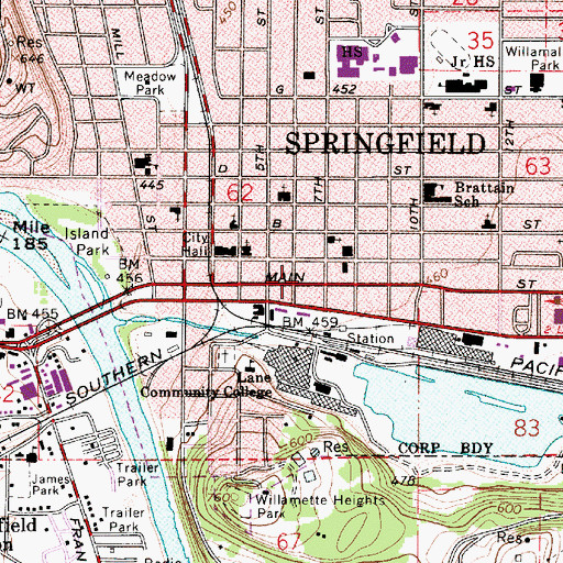 Topographic Map of Richard E Wildish Community Theater - Rose Childrens Theatre, OR
