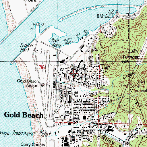 Topographic Map of Curry County Courthouse, OR