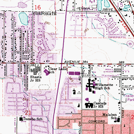 Topographic Map of Bethel Branch Library, OR