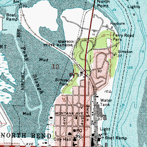 Topographic Map of Coos Historical and Maritime Museum, OR