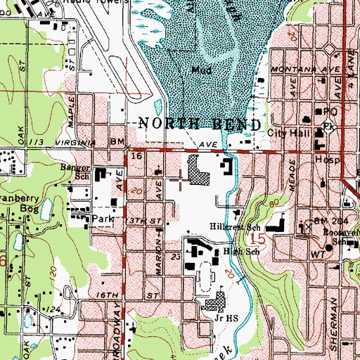 Topographic Map of Pony Village Mall Children's Theatre, OR