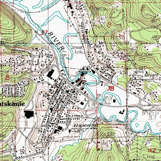 Topographic Map of Clatskanie Library District, OR