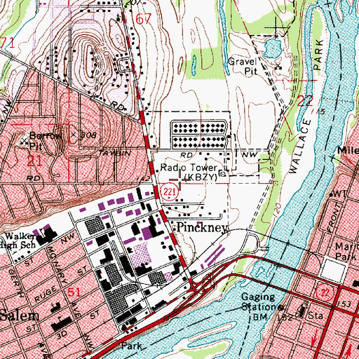 Topographic Map of West Salem Branch Library, OR