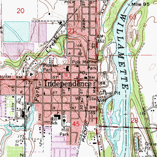 Topographic Map of Independence City Hall, OR