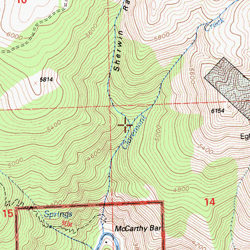 Topographic Map of Sherwin Ravine, CA