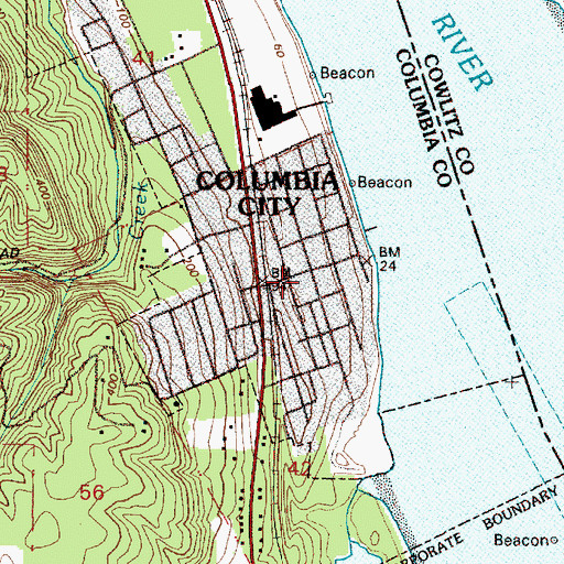 Topographic Map of Columbia City Community Library, OR