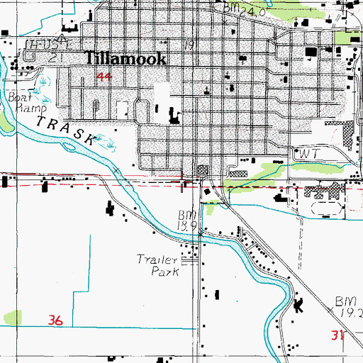 Topographic Map of The Barn Community Playhouse, OR