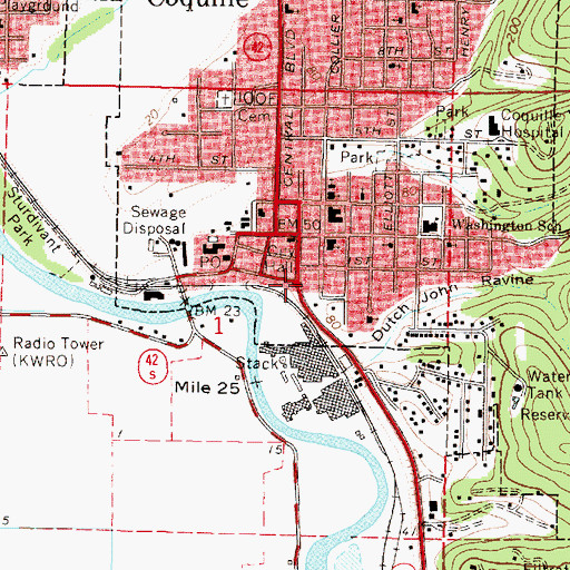 Topographic Map of Sawdust Theatre, OR