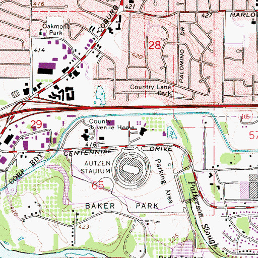 Topographic Map of Juvenile Court and Justice Center, OR