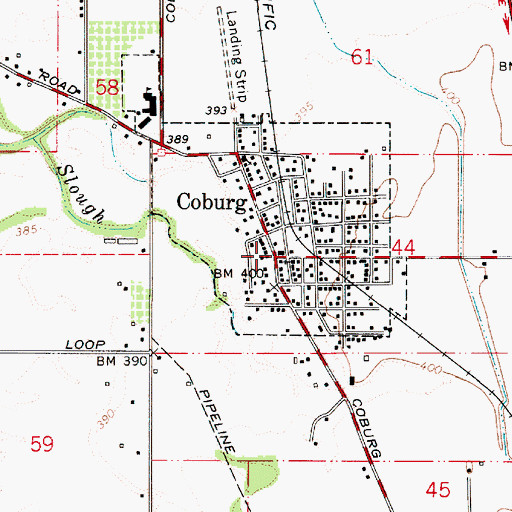 Topographic Map of Coburg Municipal Court, OR