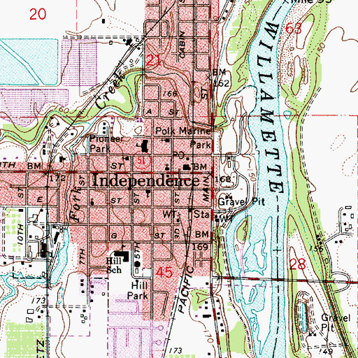 Topographic Map of Independence Public Library, OR
