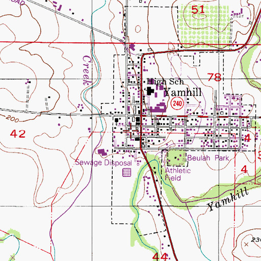 Topographic Map of Yamhill City Hall, OR