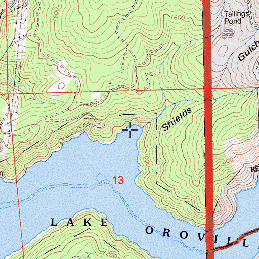Topographic Map of Shields Gulch, CA