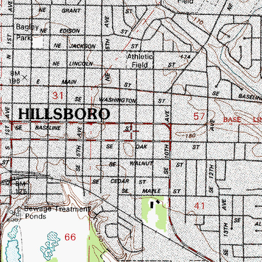 Topographic Map of Tuality Health Resource Center, OR