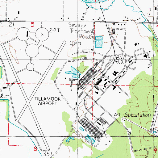 Topographic Map of Tillamook Air Museum, OR
