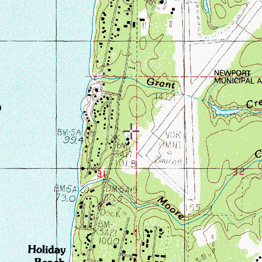 Topographic Map of United States Coast Guard Air Facility Newport, OR