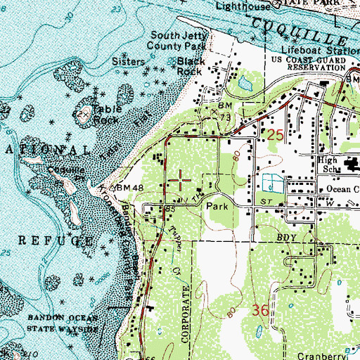Topographic Map of Sprague Community Theatre, OR