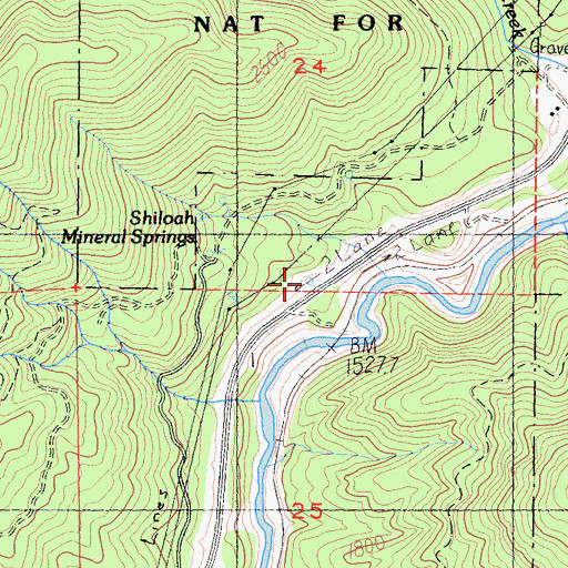 Topographic Map of Shiloah Mineral Springs, CA