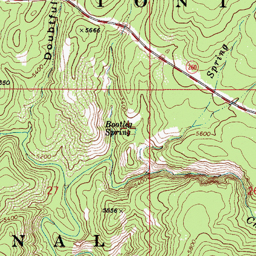 Topographic Map of Bootleg Spring, AZ