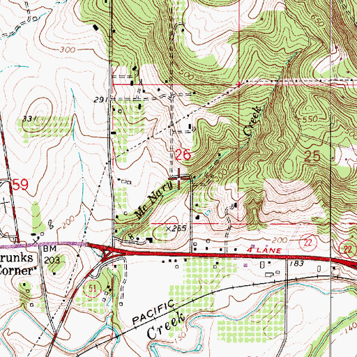 Topographic Map of Pentacle Theatre, OR