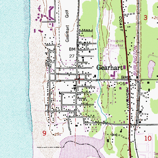 Topographic Map of Gearhart Municipal Court, OR