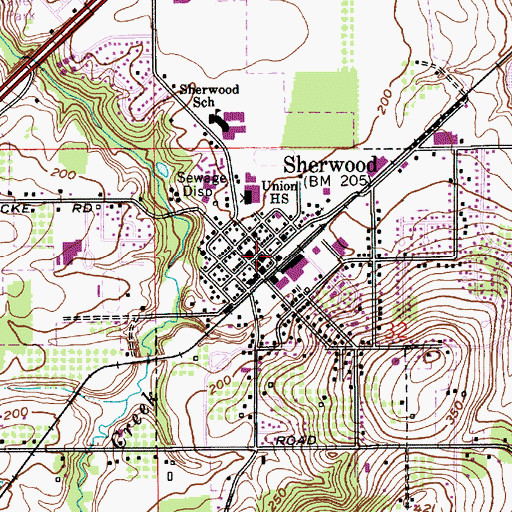 Topographic Map of Sherwood City Hall, OR