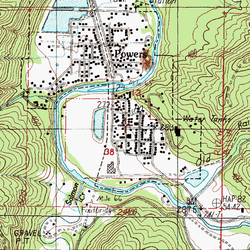 Topographic Map of Hazel M Lewis Memorial Library, OR