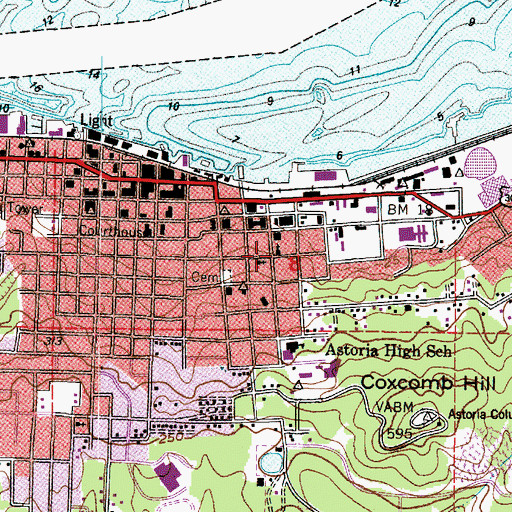 Topographic Map of Clatsop Community College Performing Arts Center, OR