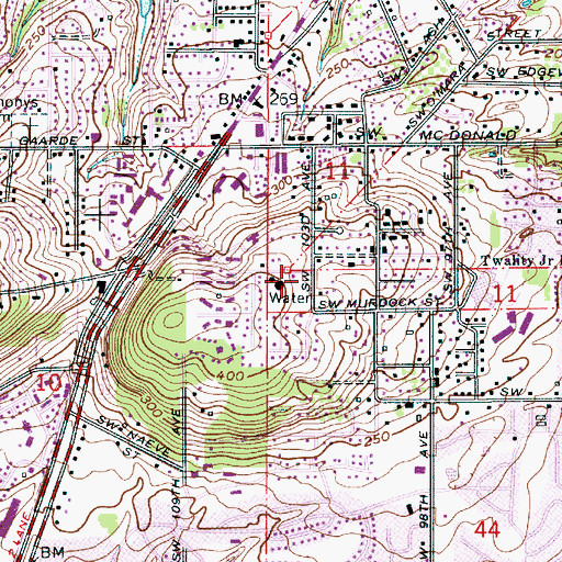 Topographic Map of John Tigard House Museum, OR