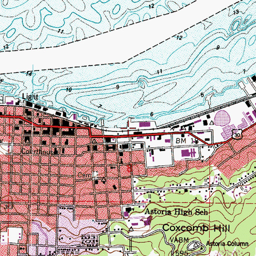Topographic Map of Columbia River Maritime Museum, OR