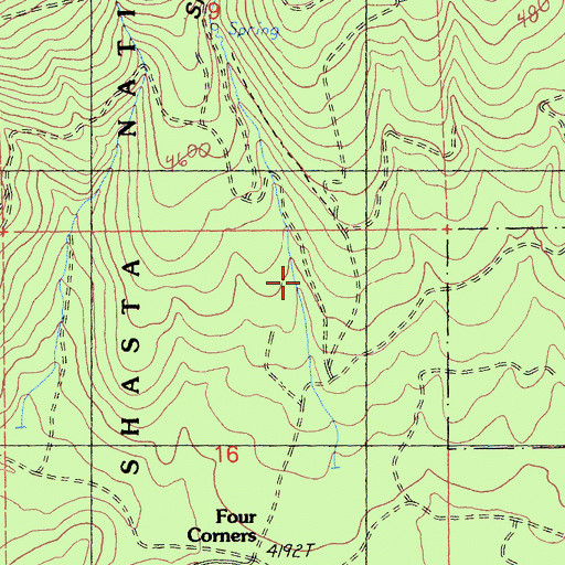 Topographic Map of Shirttail Canyon, CA