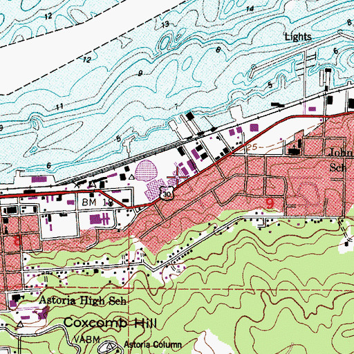 Topographic Map of Uppertown Firefighters Museum, OR
