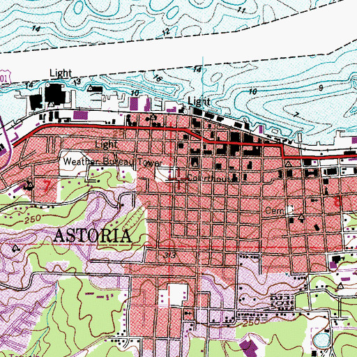 Topographic Map of Captain George Flavel House, OR