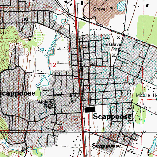 Topographic Map of Watts House Pioneer Museum, OR