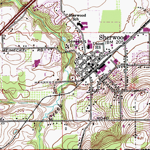 Topographic Map of Sherwood Heritage Center, OR