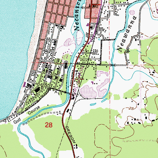 Topographic Map of Seaside Public Works, OR