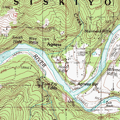 Topographic Map of Agness Community Library District, OR